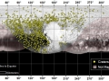 Tento pohled na mapu s více než 1000 krátery na povrchu Pluta ukazuje širokou škálu stáří různých povrchových útvarů na povrchu. Zdá se, že Pluto byl geologicky aktivní v průběhu celé své historie