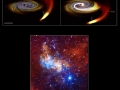Otázkou je, že čí naša supermasívna čierna diera (v strede našej Galaxie) je aktuálne žiarivá tak, že sa skoro ničím nekŕmi (vľavo) alebo požiera do svojho hltanu(rozumej horizont udalosti) nejaký medzihviezdný plyn a jej žiarivosť sa bude zvyšovať(vpravo)...(Eduard Boldižár)