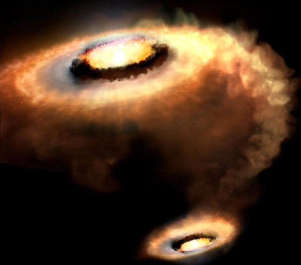 Chaos v protoplanetarnom disku hviezdy AS 205 N