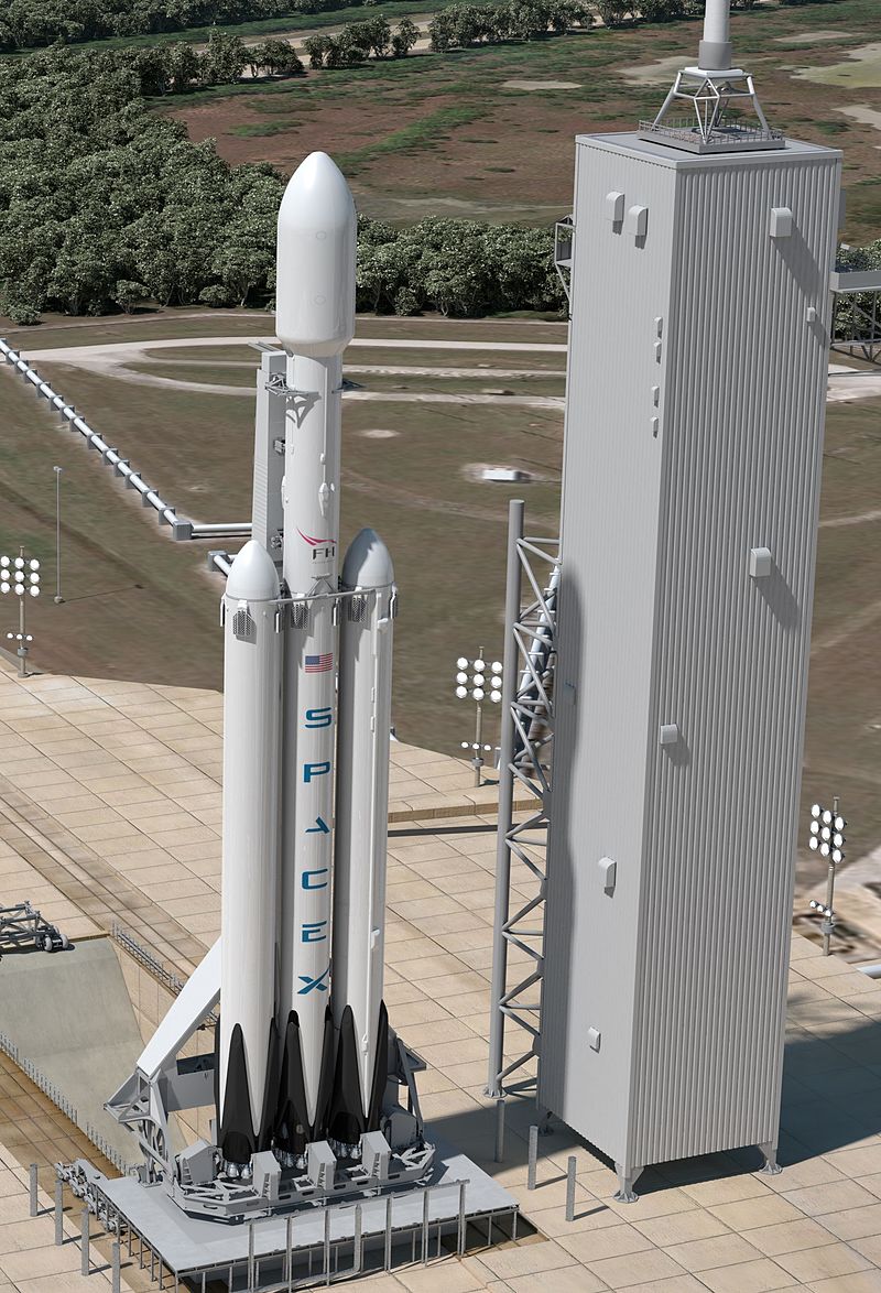 Test centrálního stupně rakety Falcon Heavy